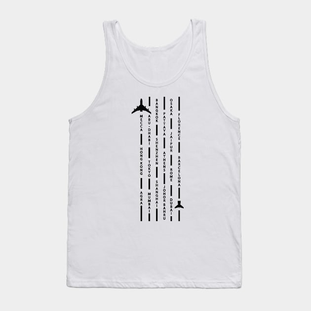 Aviation Aircraft Travel Design with Cities Tank Top by Avion